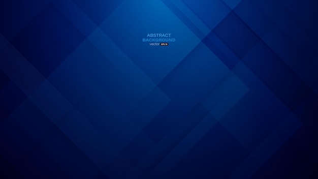 Abstract square shapes overlapping on blue gradient background Composition with line stripe