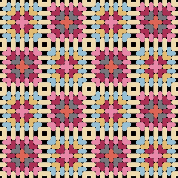 Abstract square stitch colorful pattern