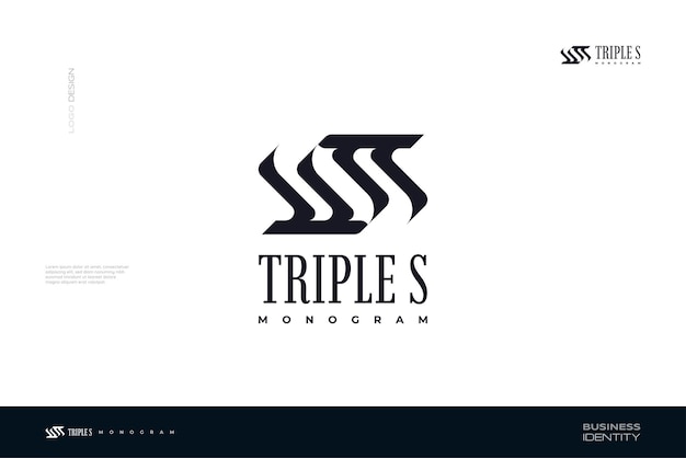 Абстрактный дизайн логотипа SSS с негативным космическим стилем Triple S Logo Design для бизнеса и фирменного стиля