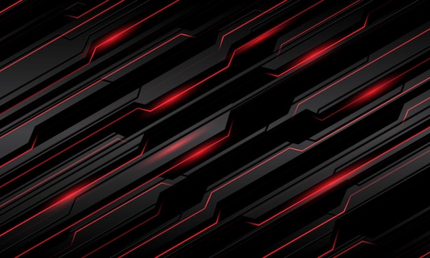 Abstract staal zwart cyber rood licht technologie futuristisch geometrisch ontwerp moderne achtergrond vector