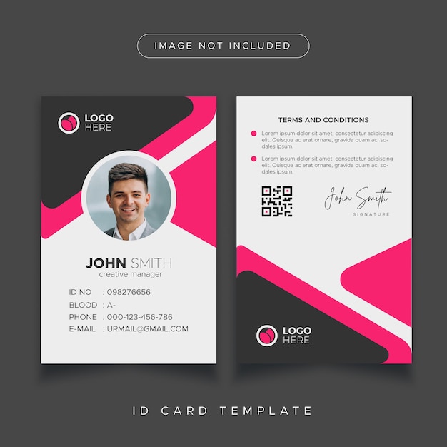 Abstract staff or employee id card template design