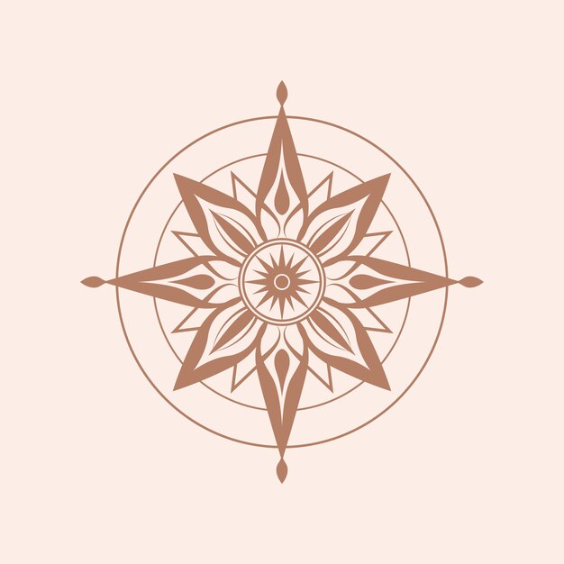 Abstract Star Compass Emblem Vector Navigating Creative Possibilities with Intriguing Design