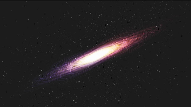 은하수 나선 은하 배경에 초록 별 빛