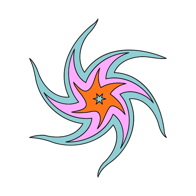 Abstract star in a psychedelic style