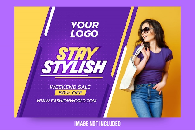 Abstract stay stylish offer banner