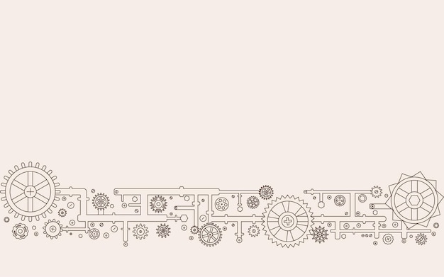 Abstract Steampunk Sample Outline image There is free space for text Vector illustration