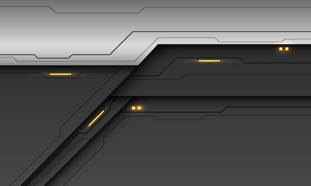 Abstract steel black shadow yellow light technology futuristic geometric dark grey background vector