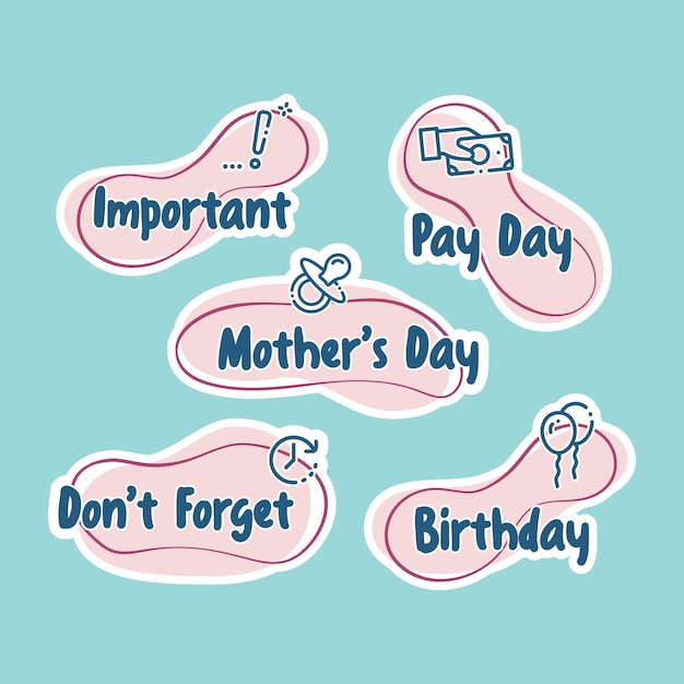 abstract sticker set