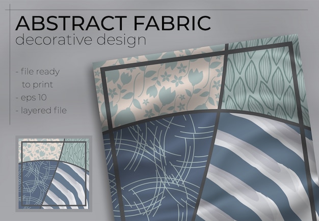 Abstract stof decoratief ontwerp met realistische mock-up voor drukproductie. Hijab, sjaal, kussen, etc.