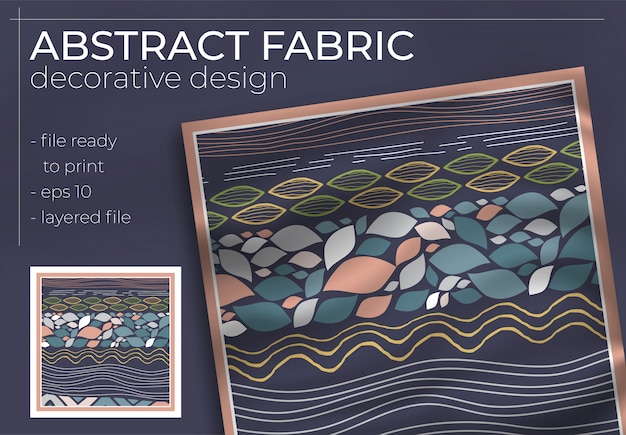 Abstract stof decoratief ontwerp met realistische mock-up voor drukproductie. hijab, sjaal, kussen, etc.