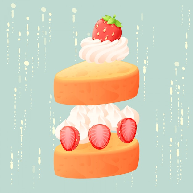 Abstract strawberry cake isolated vector