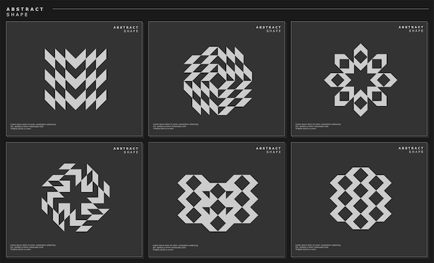 Vector abstract stripe line logo design set. zigzag lines abstract logo vector.