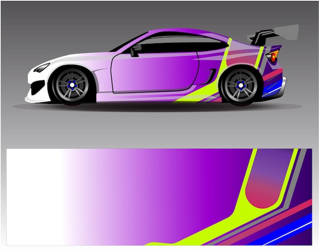 Abstract stripe racing background for wrap vehicle