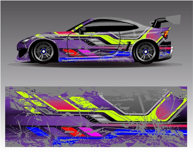 Abstract stripe racing background for wrap vehicle