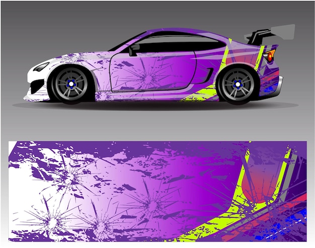 Abstract stripe racing background for wrap vehicle