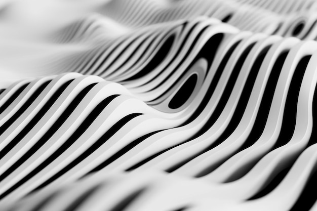 Вектор Абстрактная полоса поверхности черно-белая линия волны фон