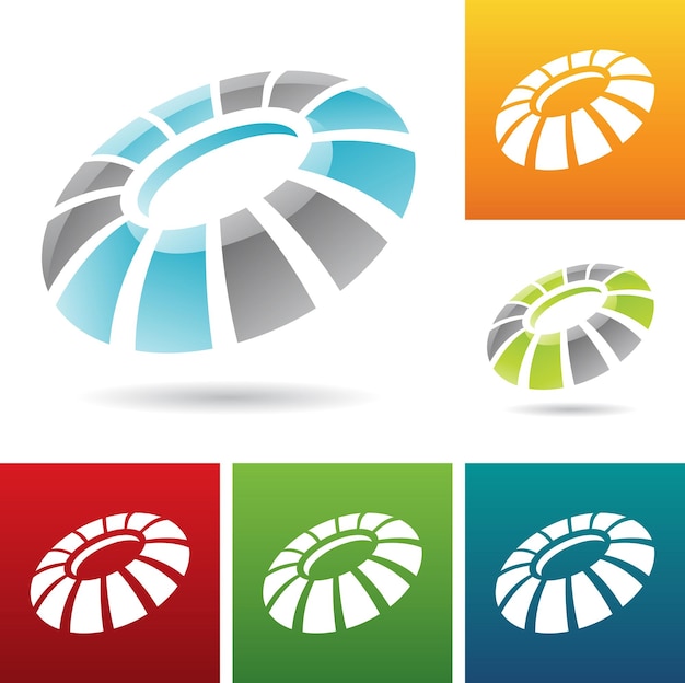 Abstract Striped Round Icons