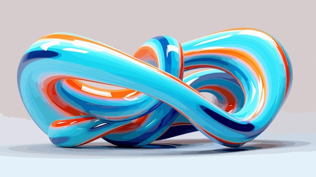 Abstract Stripy Object in hedendaagse 3D-stijl Cybern Design
