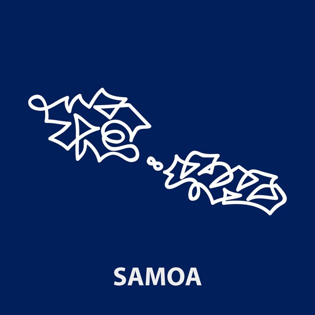 Abstract stroke map of Samoa for rugby tournament