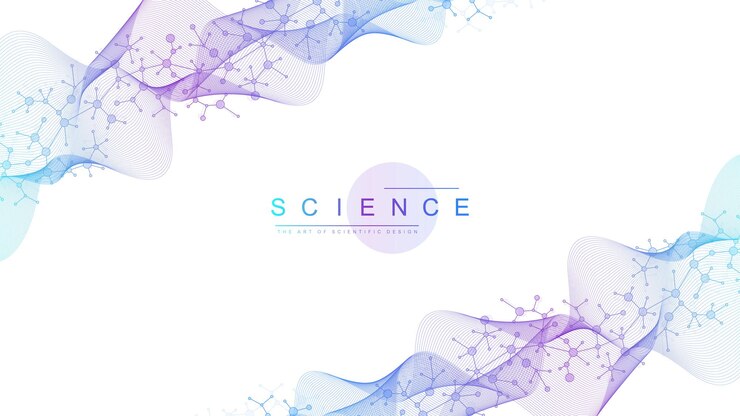 Vector abstract structure molecules or atom for science or medical background