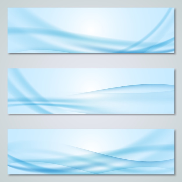 Vector abstract style blue panoramic background vector collection