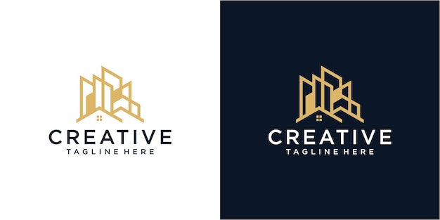 Vector abstract style building real estate logo