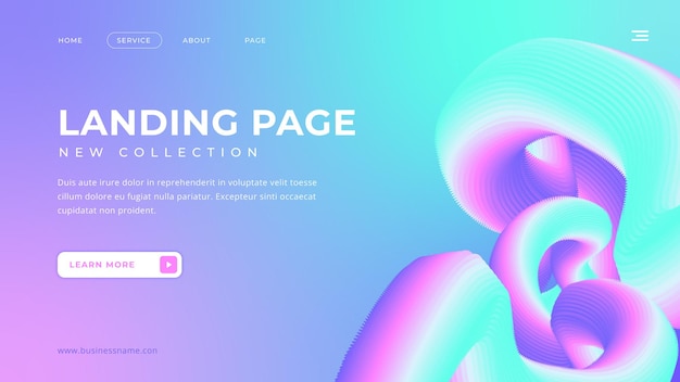 Abstract style landing page template design