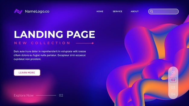 Abstract Style Landing Page Template Design