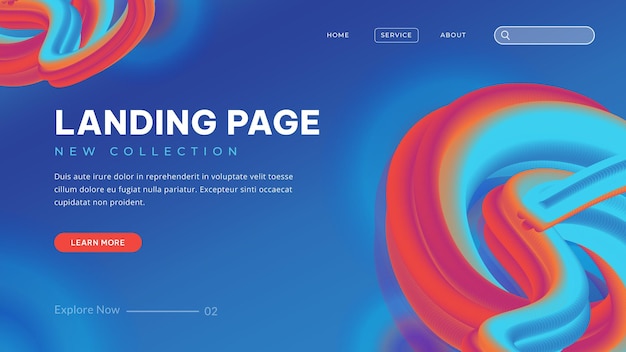 Abstract Style Landing Page Template Design