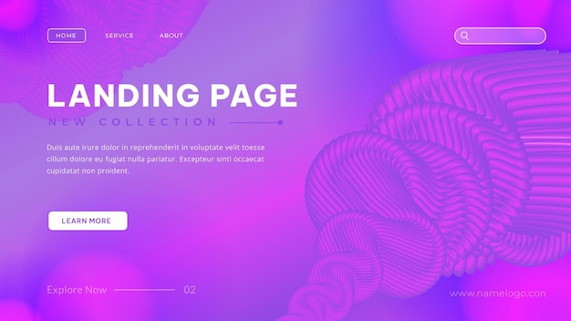 Vector abstract style landing page template design