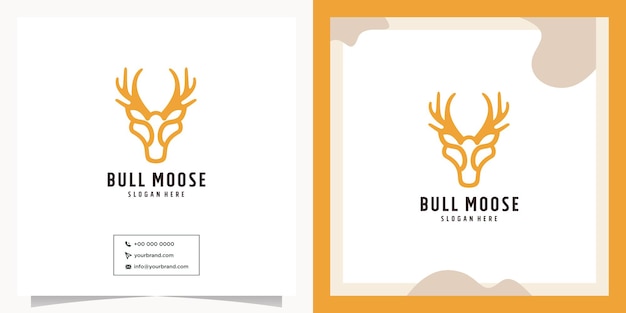 Логотип дизайна головы коровы или быка в абстрактном стиле