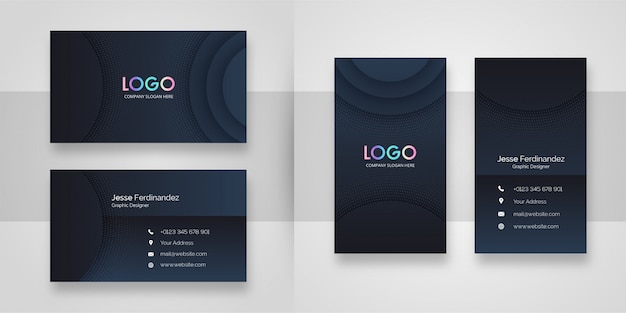 Abstract stylish dark color business card template