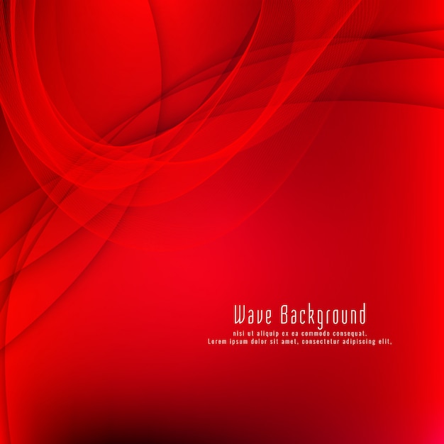 Vector abstract stylish wave design red background