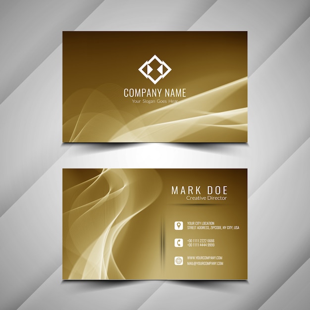 Abstract stylish wavy buisness card template design