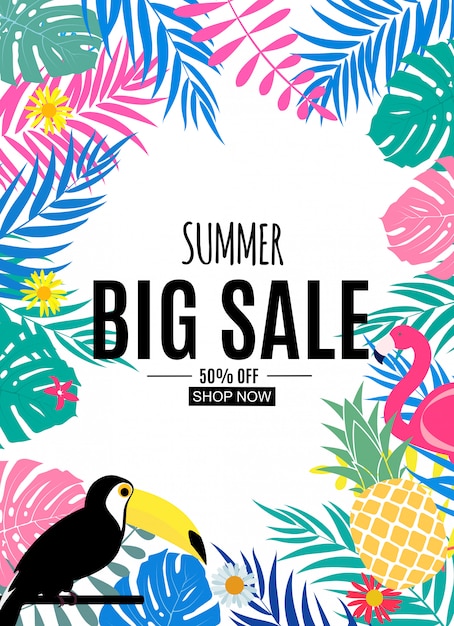 Abstract summer sale banner