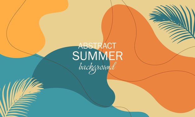 Vector abstract summer vintage background with tropical leavessuitable for web designsocial media posting