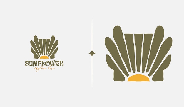 Абстрактный шаблон логотипа Sun Flower Универсальный креативный символ премиум-класса Векторная иллюстрация Креативный шаблон минимального дизайна Символ для фирменного стиля