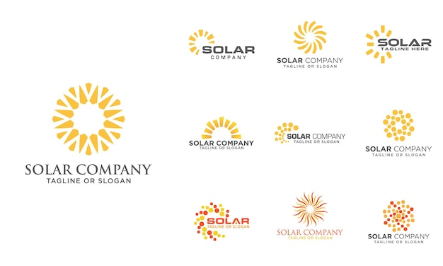 Vector abstract sun logo design element set of 10