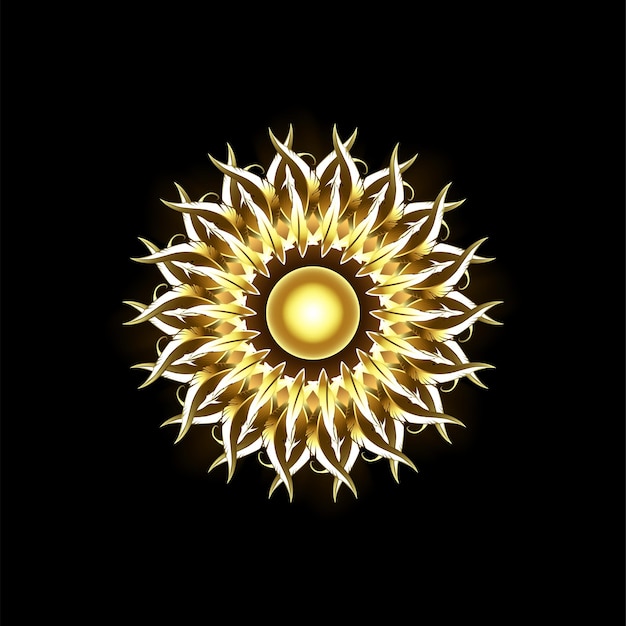 Abstract sun with glowing flower design amazing sun design