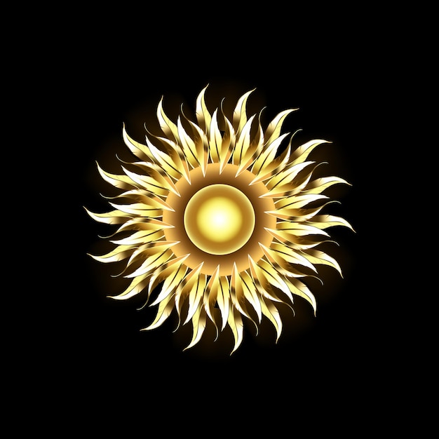 Abstract sun with glowing flower design amazing sun design