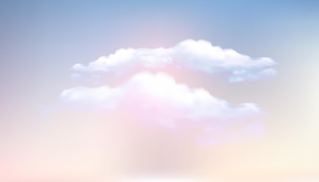 Vector abstract sunset sky with clouds nature background