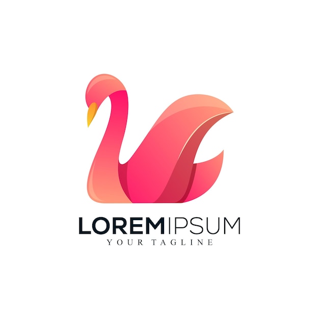 Abstract swan logo design