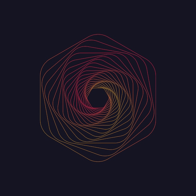 Abstract swirl hexagon vortex structure