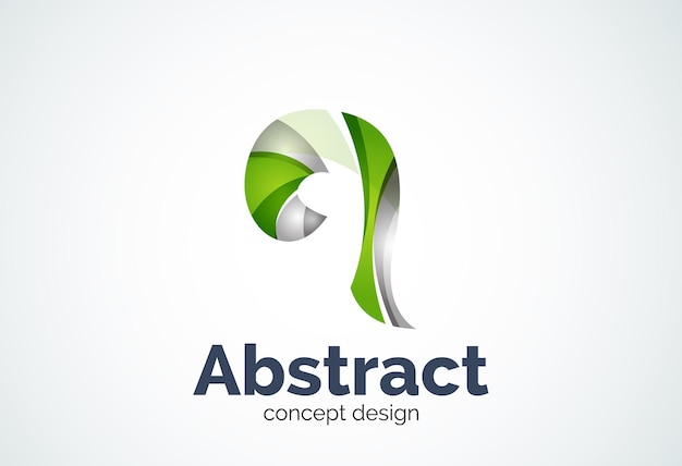 Abstract swirl logo sjabloon glad elegant vormconcept
