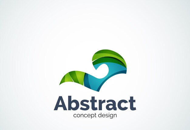 Abstract swirl logo template smooth elegant shape concept