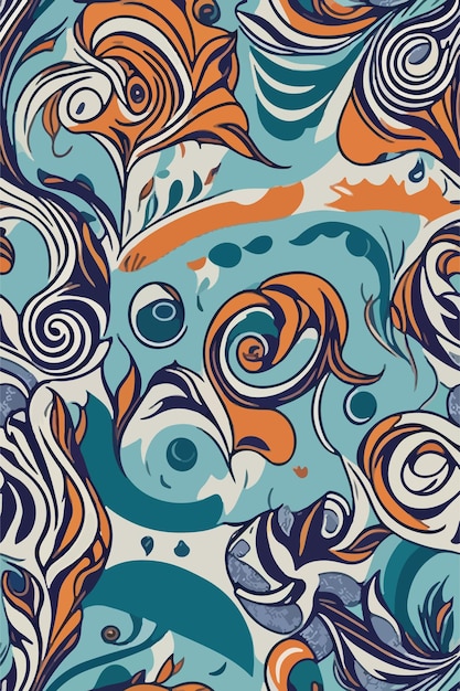 Abstract Swirling Ornamental Elements