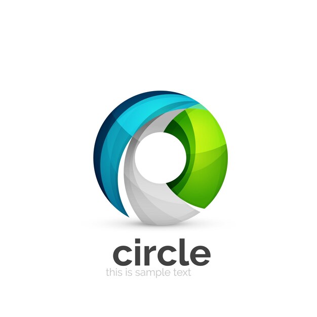 Abstract swirly round logo template