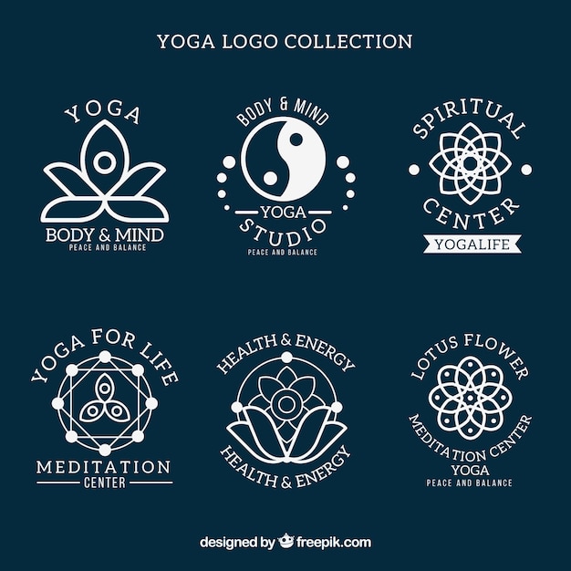 Vector abstract symbol yoga logos