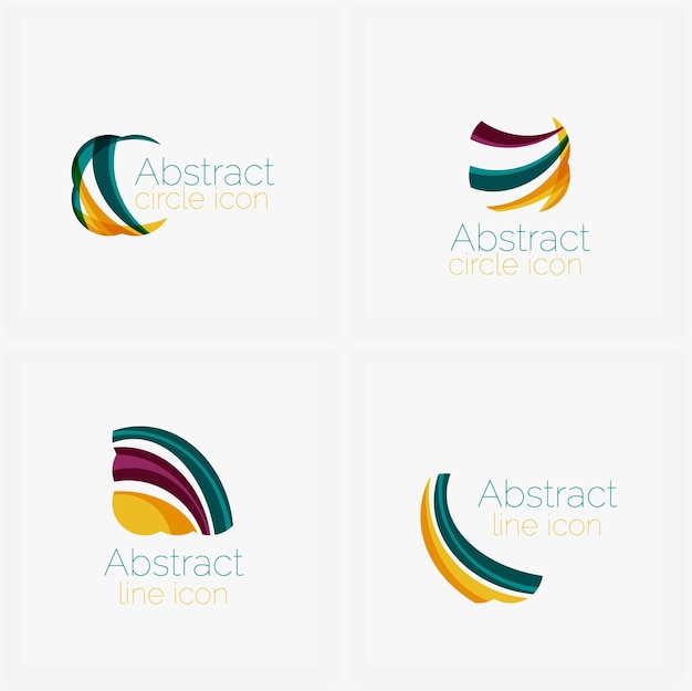 Vector abstract symmetric geometric shapes business icon