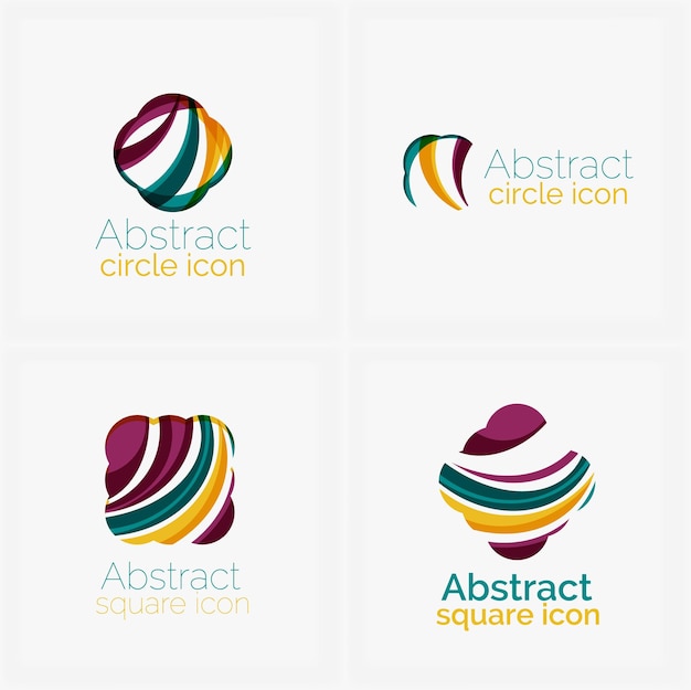 Abstract symmetric geometric shapes business icon